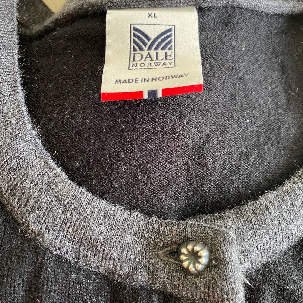 Euc - Dale of Norway Sonja  Black Cardigan - XL, Extra-fine Merino Wool - Picture 3 of 9